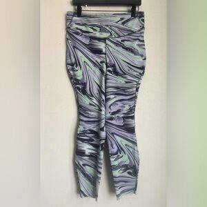 lululemon athletica Swirl Pattern Leggings - Black and Green